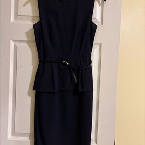 Calvin Klein Navy Midi Dress with Belt